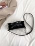 Mini Crocodile Embossed Satchel Double Handle Square Bag