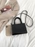 Mini Crocodile Embossed Satchel Double Handle Square Bag