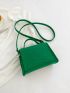 Crocodile Embossed Flap Square Bag