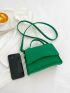 Crocodile Embossed Flap Square Bag