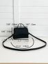 Crocodile Embossed Square Bag Minimalist Black