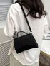 Crocodile Embossed Flap Square Bag