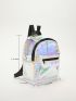 Holographic Pocket Front Classic Backpack, Clear Bag