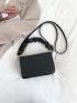 Mini Quilted Pattern Letter Graphic Square Bag