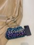 Geometric Pattern Kiss Lock Chain Evening Bag