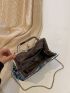 Geometric Pattern Kiss Lock Chain Evening Bag