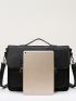 Men Buckle Decor Flap Briefcase