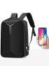 Medium Laptop Backpack Black Adjustable Strap With USB Charging Port Camping Bag