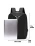 Medium Laptop Backpack Black Adjustable Strap With USB Charging Port Camping Bag