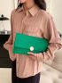 Crocodile Embossed Metal Lock Flap Square Bag