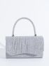 Glitter Evening Bag Pleated Detail Flap