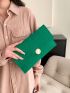 Crocodile Embossed Envelope Bag Metal Decor For Party