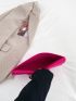 Neon Pink Crocodile Embossed Metal Lock Flap Square Bag