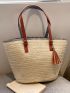 Tassel Decor Straw Bag