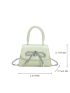 Mini Rhinestone & Bow Decor Flap Chain Square Bag