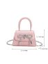 Mini Rhinestone & Bow Decor Flap Chain Square Bag