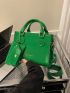 Letter Graphic Square Bag With Coin Purse