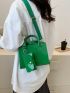 Letter Graphic Square Bag With Coin Purse