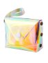 Holographic Color ID Credit Cards Storage Bag Women Handbag Transparent Makeup Lipsticks Organizer