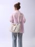 Letter Patch Decor Shopper Bag Preppy  Polyester For Daily Life
