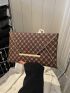 Geometric Pattern Contrast Binding Envelope Bag