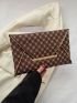 Geometric Pattern Contrast Binding Envelope Bag