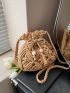 Hollow Out Crochet Bag Drawstring Bucket Bag For Vacation
