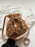 Hollow Out Crochet Bag Drawstring Bucket Bag For Vacation