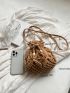 Hollow Out Crochet Bag Drawstring Bucket Bag For Vacation