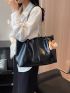 Minimalist Chain Strap Shoulder Tote Bag With Bag Charm