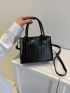 Mini Crocodile Embossed Square Bag