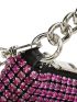 Mini Rhinestone Decor Chain Square Bag