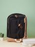 Men Two Tone Drawstring Detail Casual Daypack