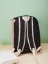 Men Two Tone Drawstring Detail Casual Daypack