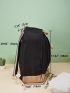 Men Two Tone Drawstring Detail Casual Daypack