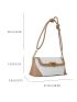 Two Tone Baguette Bag Flap Metal Decor Square Bag
