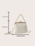 Faux Pearl Decor Kiss Lock Chain Satchel Bag