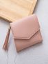 Tassel Decor Fold Over Small Wallet