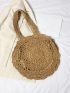 Minimalist Scallop Trim Straw Bag