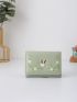 Floral Embroidered Rabbit Decor Small Wallet