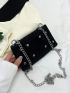Mini Studded Decor Flap Chain Square Bag