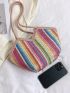 Color Block Straw Bag