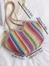 Color Block Straw Bag