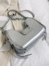 Metallic Snap Button Crossbody Bag