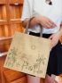 Cartoon Graphic Linen Shopper Bag