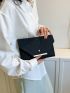 Crocodile Embossed Clutch Metal Decor Envelope Bag