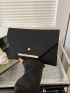 Crocodile Embossed Clutch Metal Decor Envelope Bag