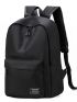 Men Letter Patch Large Capacity Backpack New Men's Nylon Simple Backpack Large Capacity Student Computer Travel Bag
