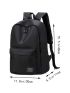 Men Letter Patch Large Capacity Backpack New Men's Nylon Simple Backpack Large Capacity Student Computer Travel Bag