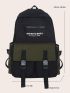 Men Letter Graphic Release Buckle Decor Backpack